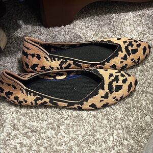Amazon Leopard Print Flats - Black and Tan